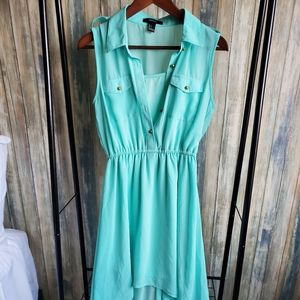 Forever21 High Low Sleeveless Collared Dress